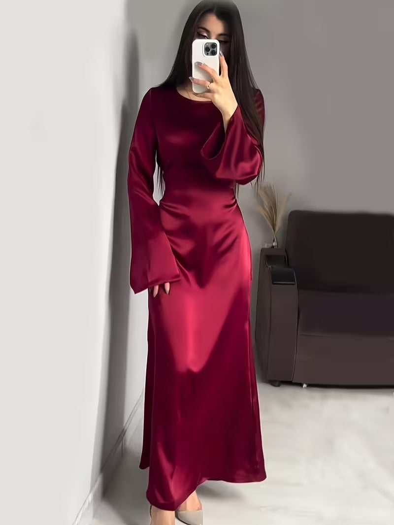 Paloma Women's Satin Maxi Dress - front view