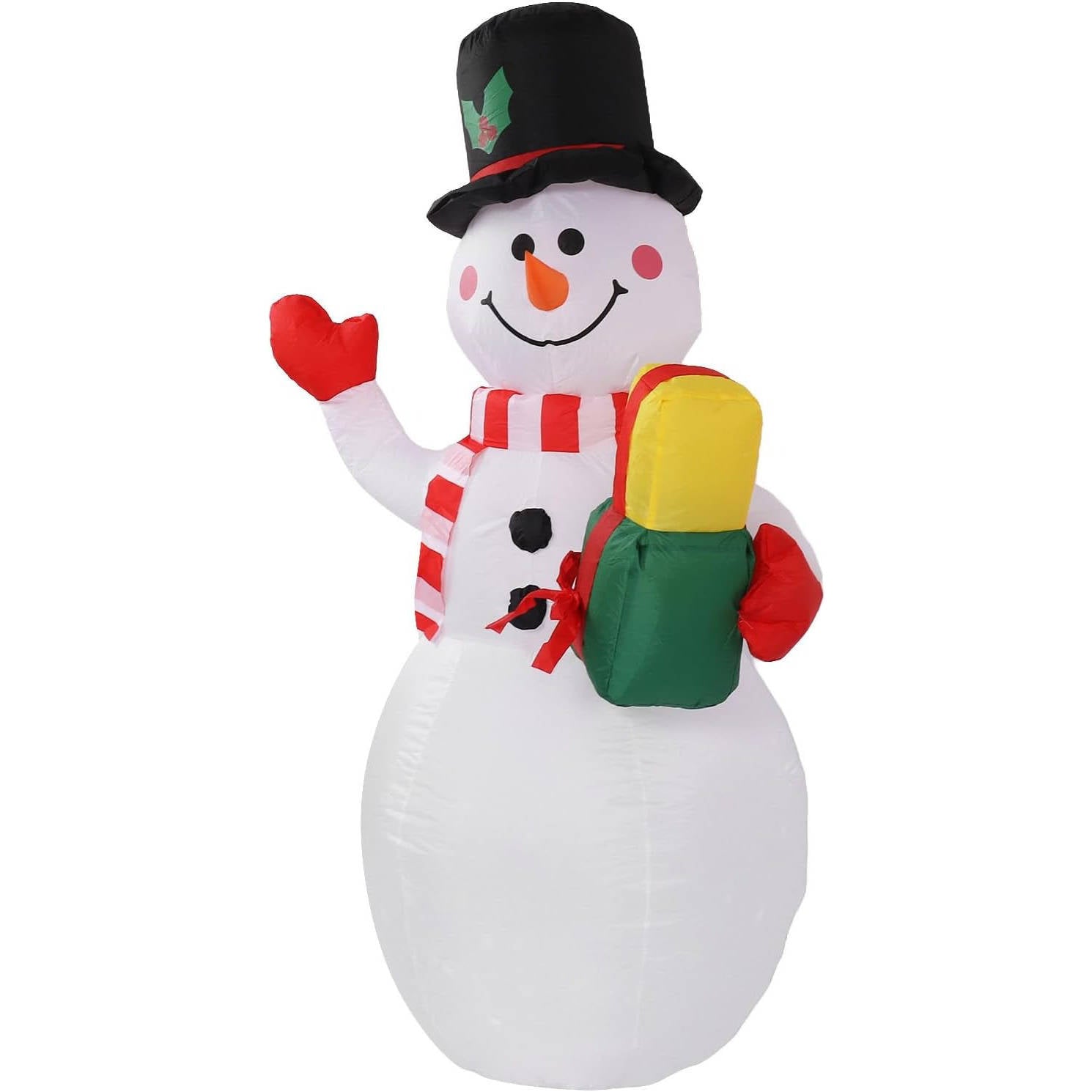 Meadow Solar Inflatable Snowman - close-up detail