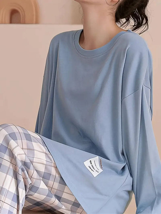 Mabel Women's Plaid Pyjama Set - styled view