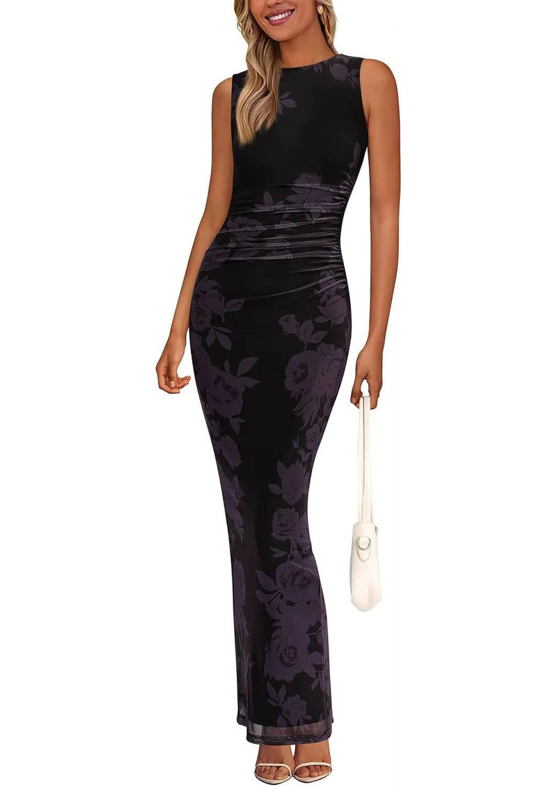 Mabel Women's Floral Maxi Dress - back view