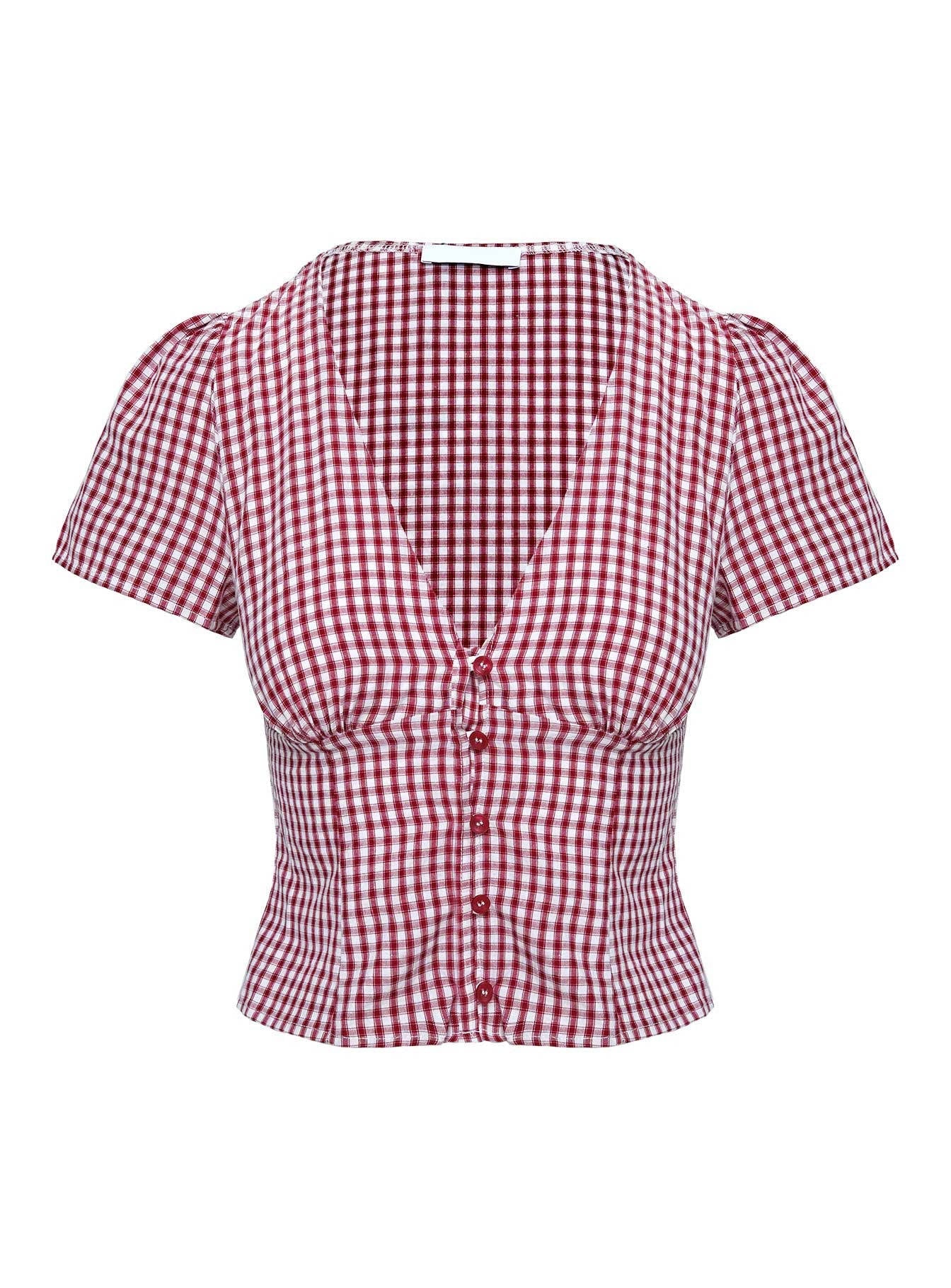Clara Women's Plaid Blouse - flat lay