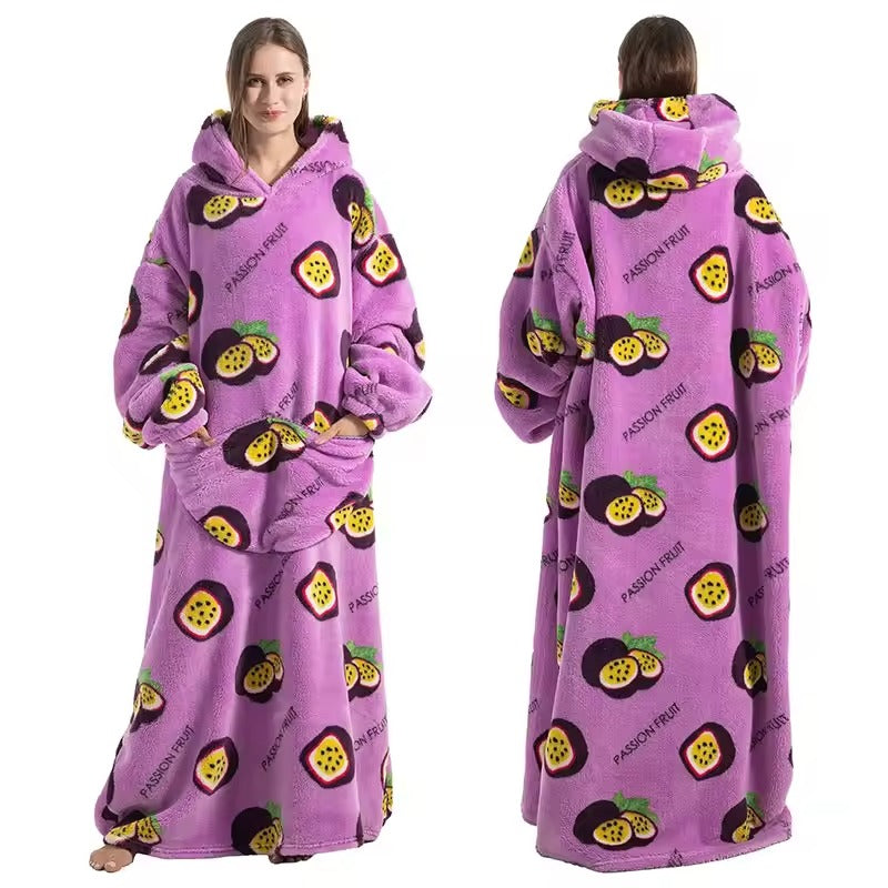 Nadia Women's Throw Blanket - shown in use