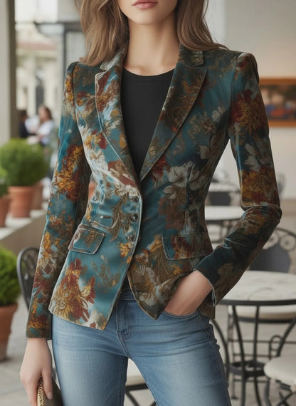Nadia Women's Floral Blazer - full-length view