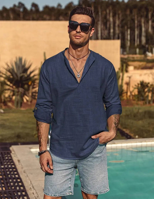Hollis Men's Linen Shirt - front view