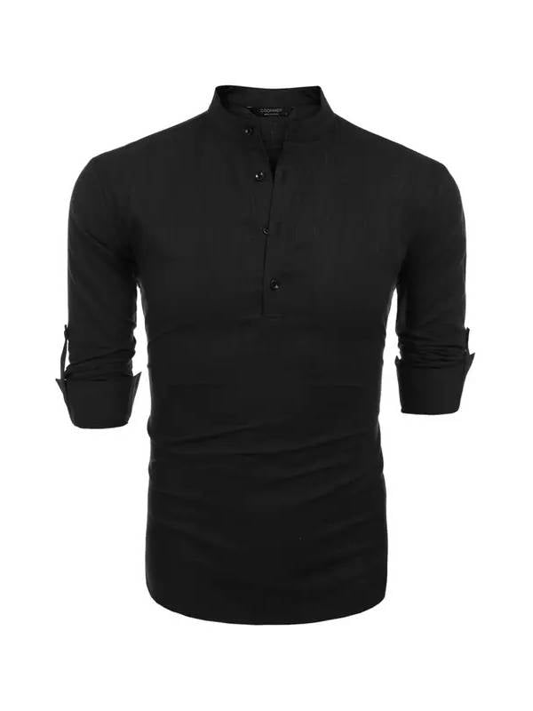 Hollis Men's Linen Shirt - full-length view