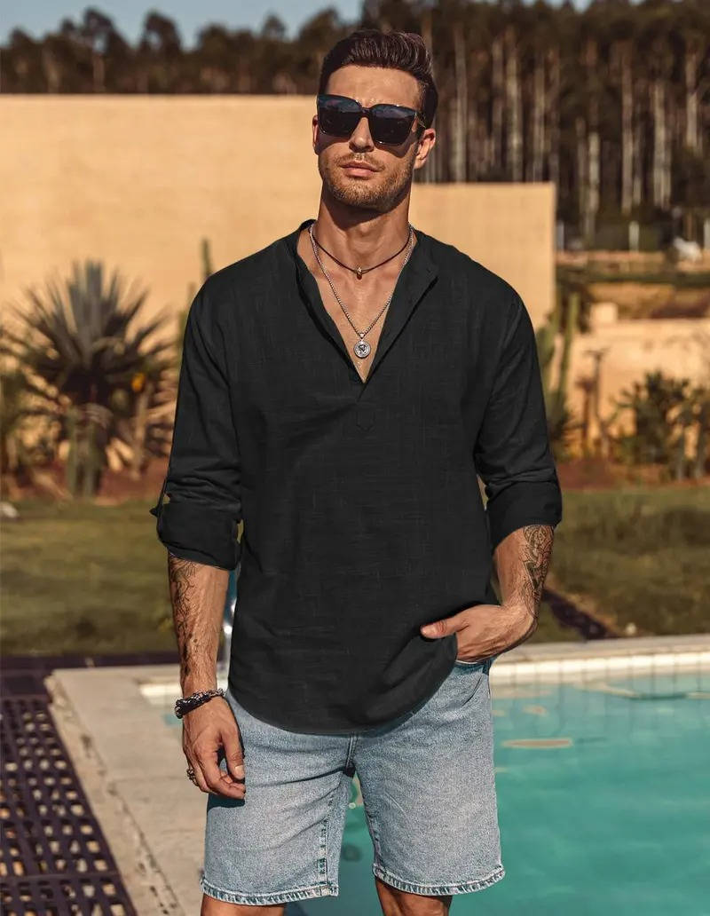 Hollis Men's Linen Shirt - back view