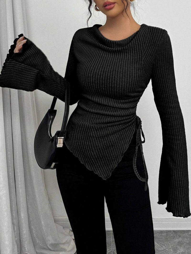 Freya Women's Asymmetric Blouse - close-up detail