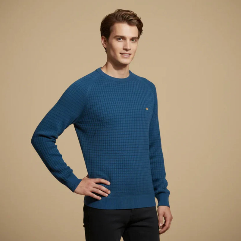 Gray Men's Sweater - fabric and finish detail