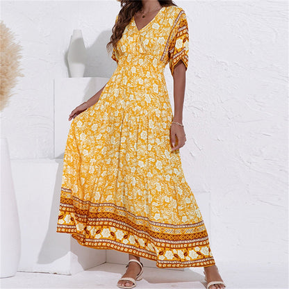 Rowan Women's Floral Maxi Dress - fabric and finish detail