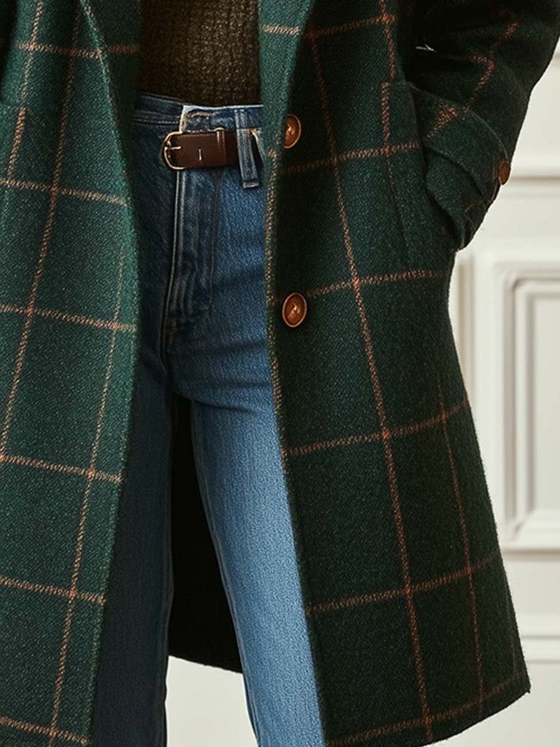 Winona Women's Plaid Coat - back view