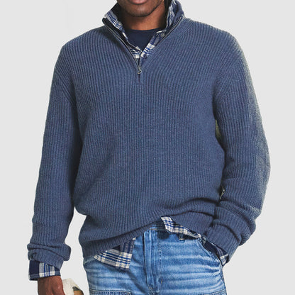 Elias Men's Sweater - fabric and finish detail