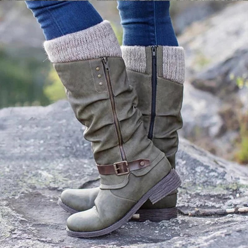 Opal Women's Knee-high Boots - fabric and finish detail