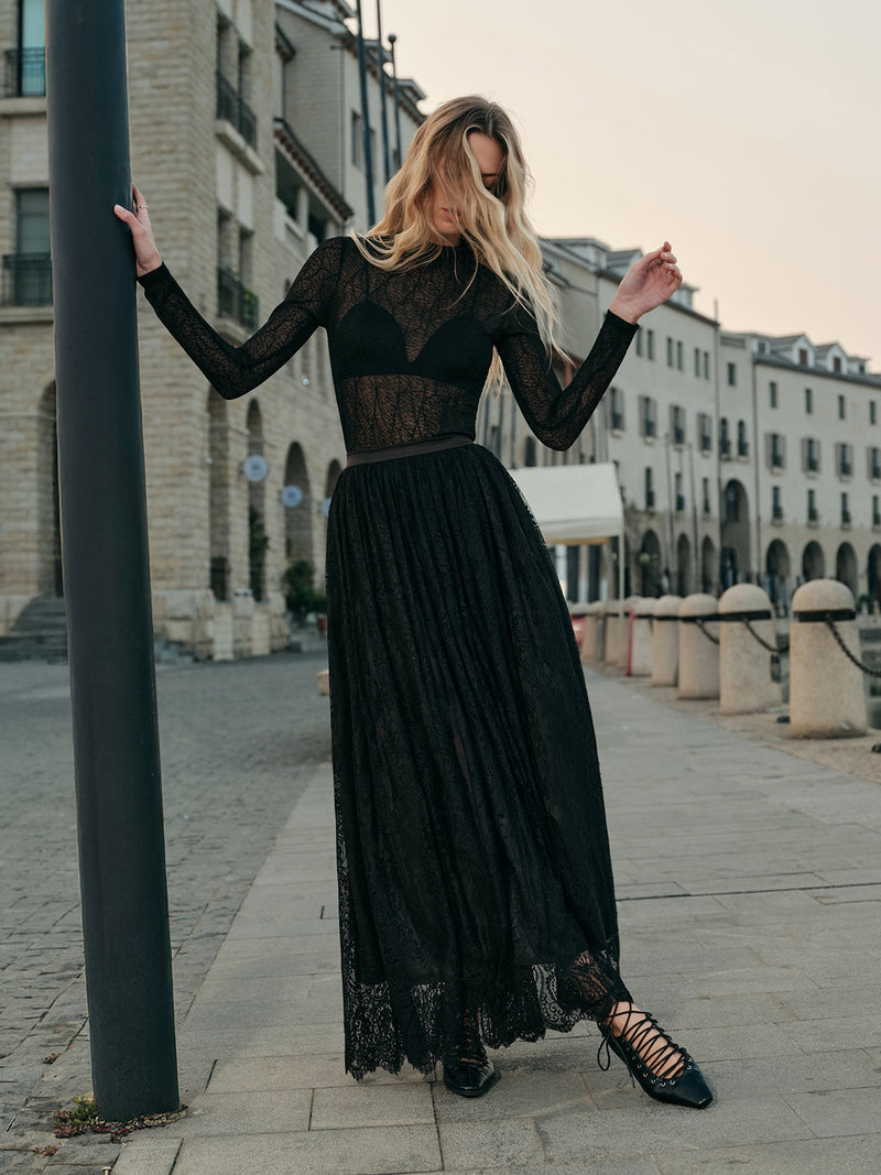 Harlow Women's Skirt | A-line, Embroidered, Lace