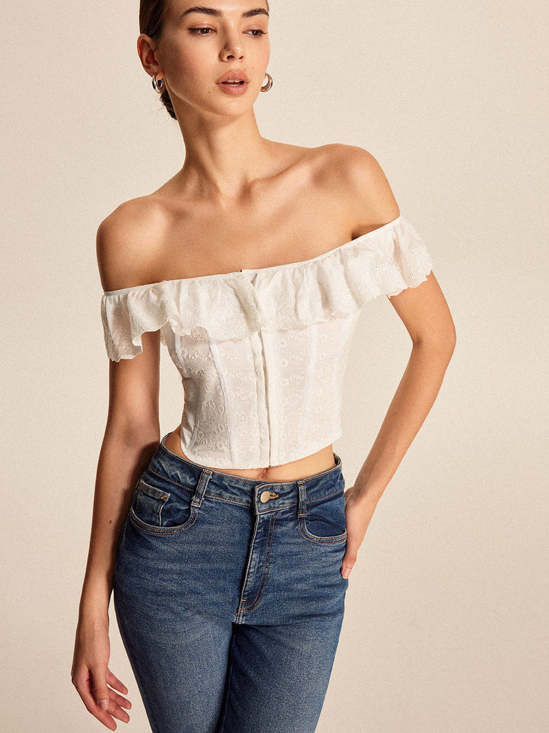 Yara Women's Top | Slim Fit, Cotton, Lace