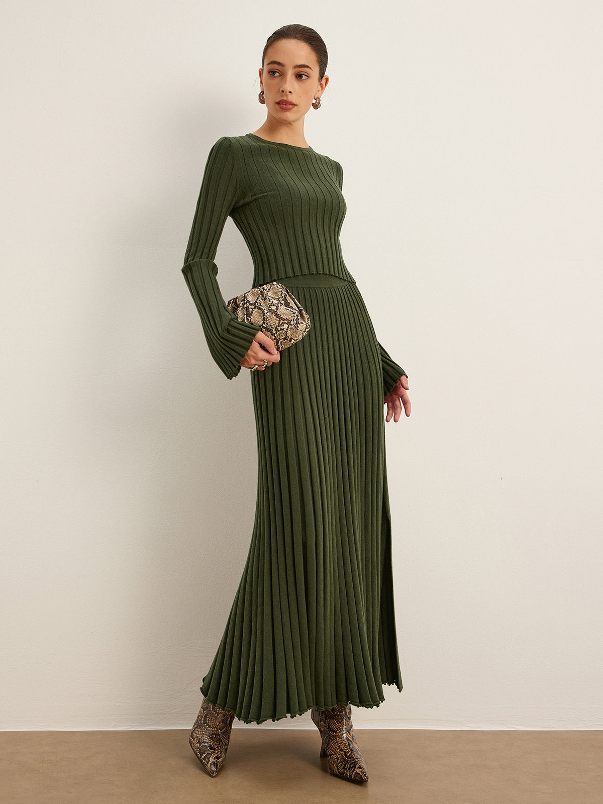 Faye Women's Pleated Sweater - styled view