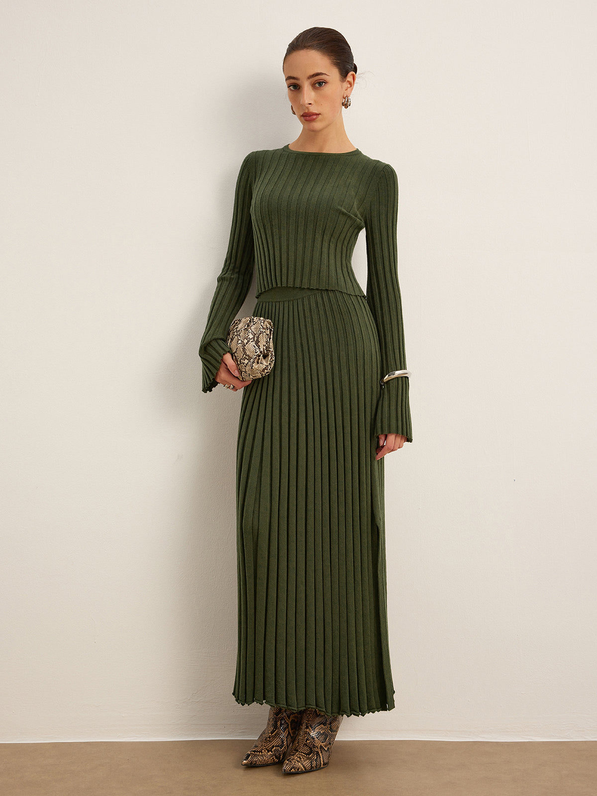 Faye Women's Pleated Sweater - full-length view