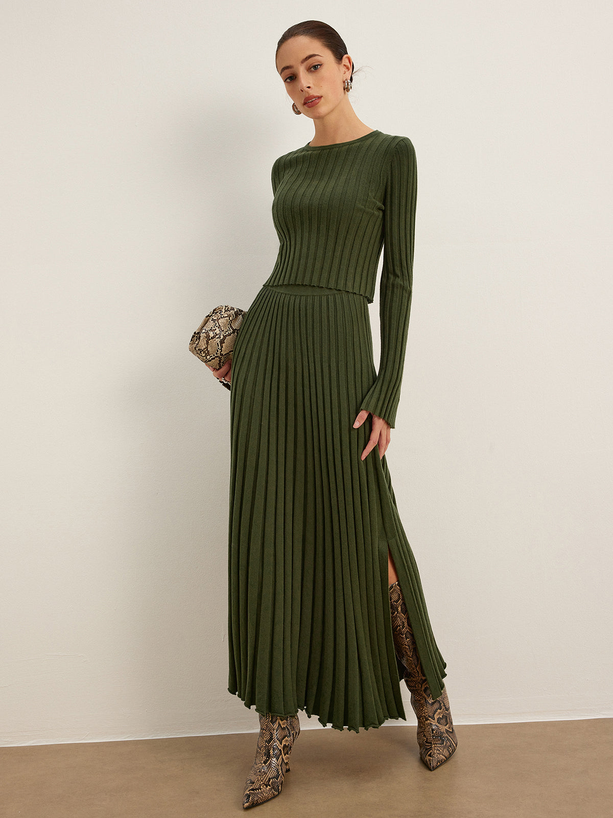Nadia Women's Pleated Sweater - front view