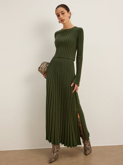 Nadia Women's Pleated Sweater - front view