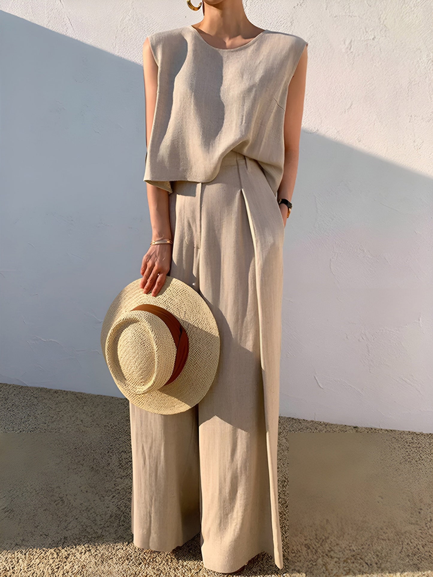 Greta Women's Linen Trousers - front view