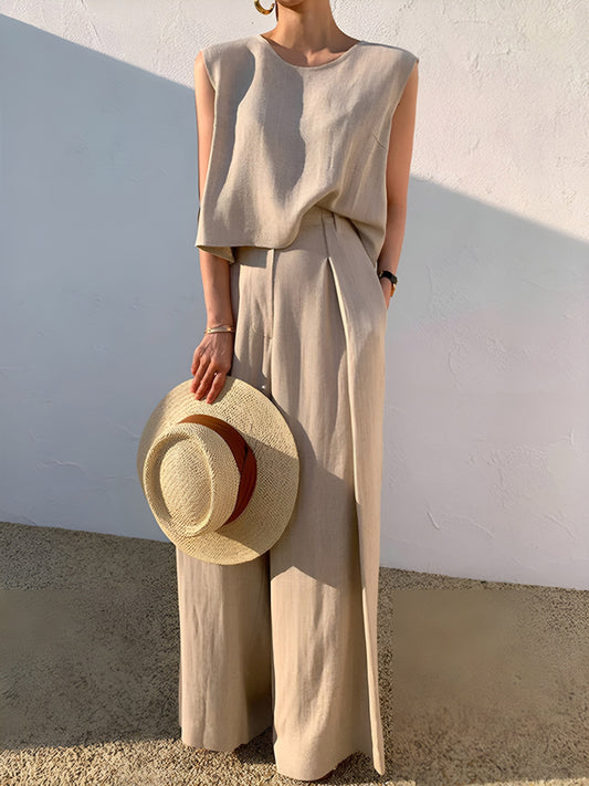 Greta Women's Linen Trousers - front view