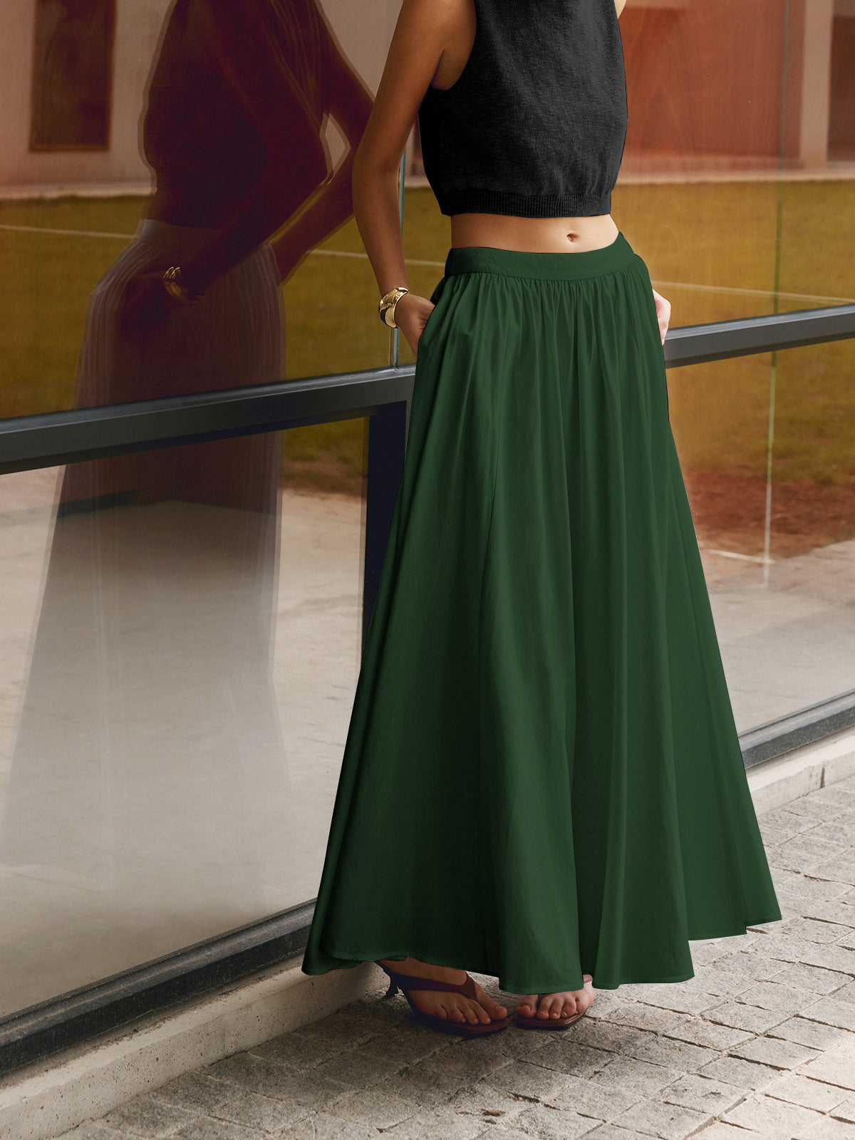 Rowan Women's Pleated Skirt - front view