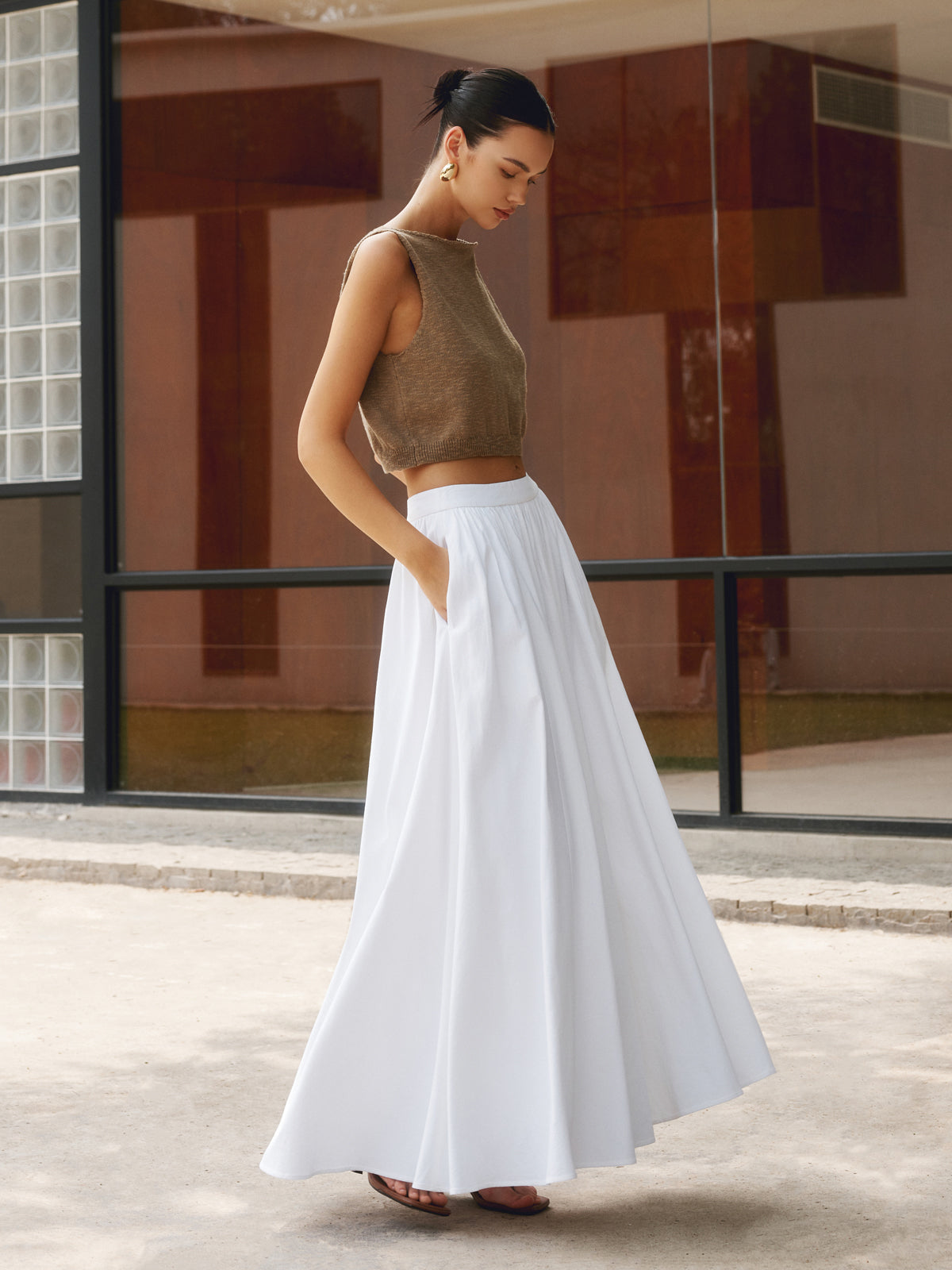 Rowan Women's Pleated Skirt - front view