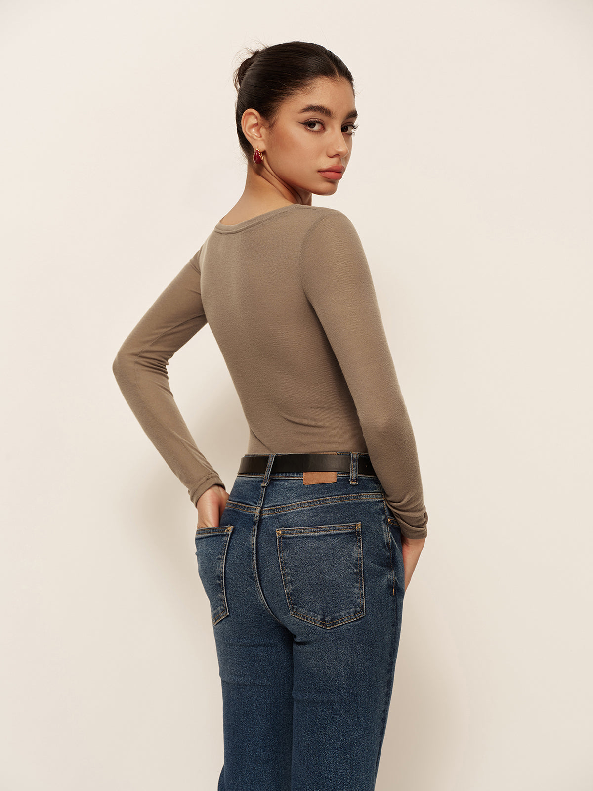 Delphine Women's Pleated T-shirt - full-length view