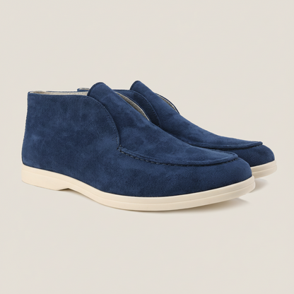 Isaac Men's Suede Loafers - fabric and finish detail