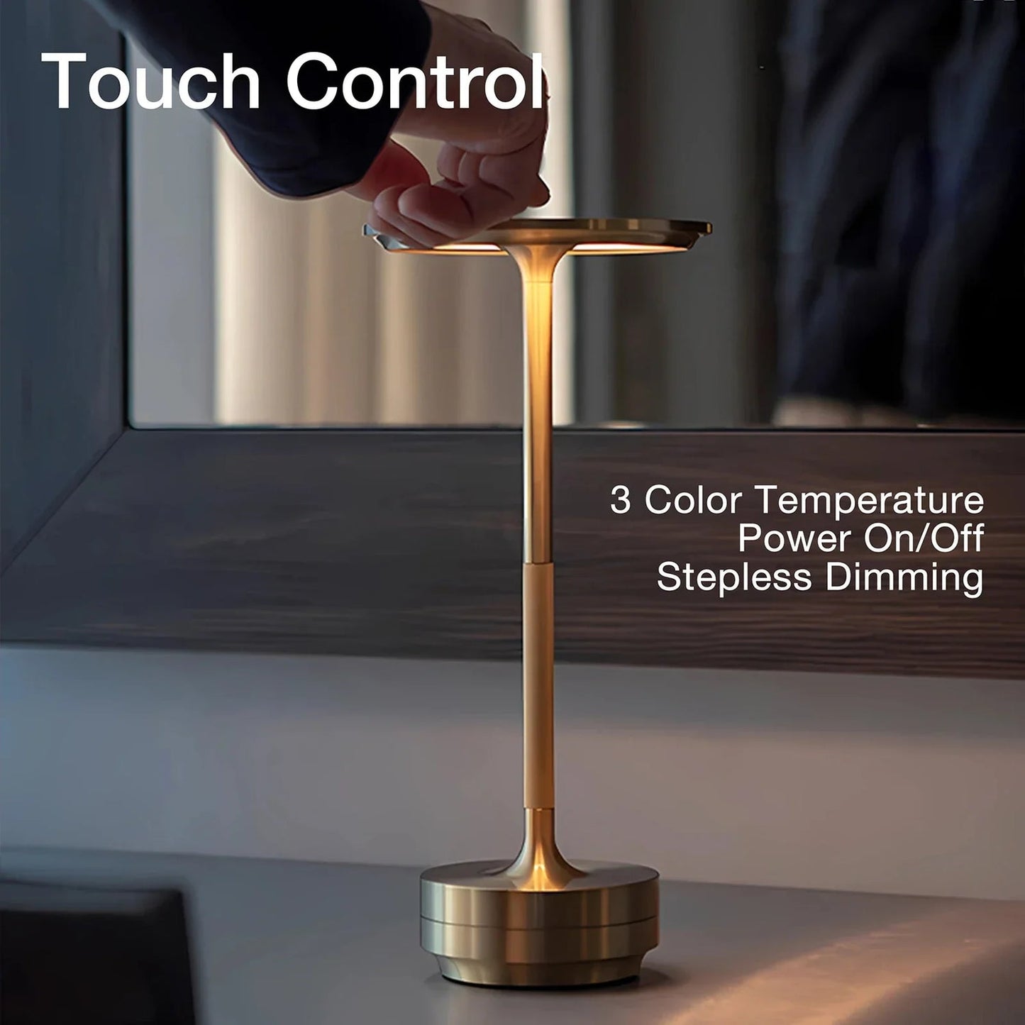 Aspen LED Rechargeable Table Lamp - shown in use