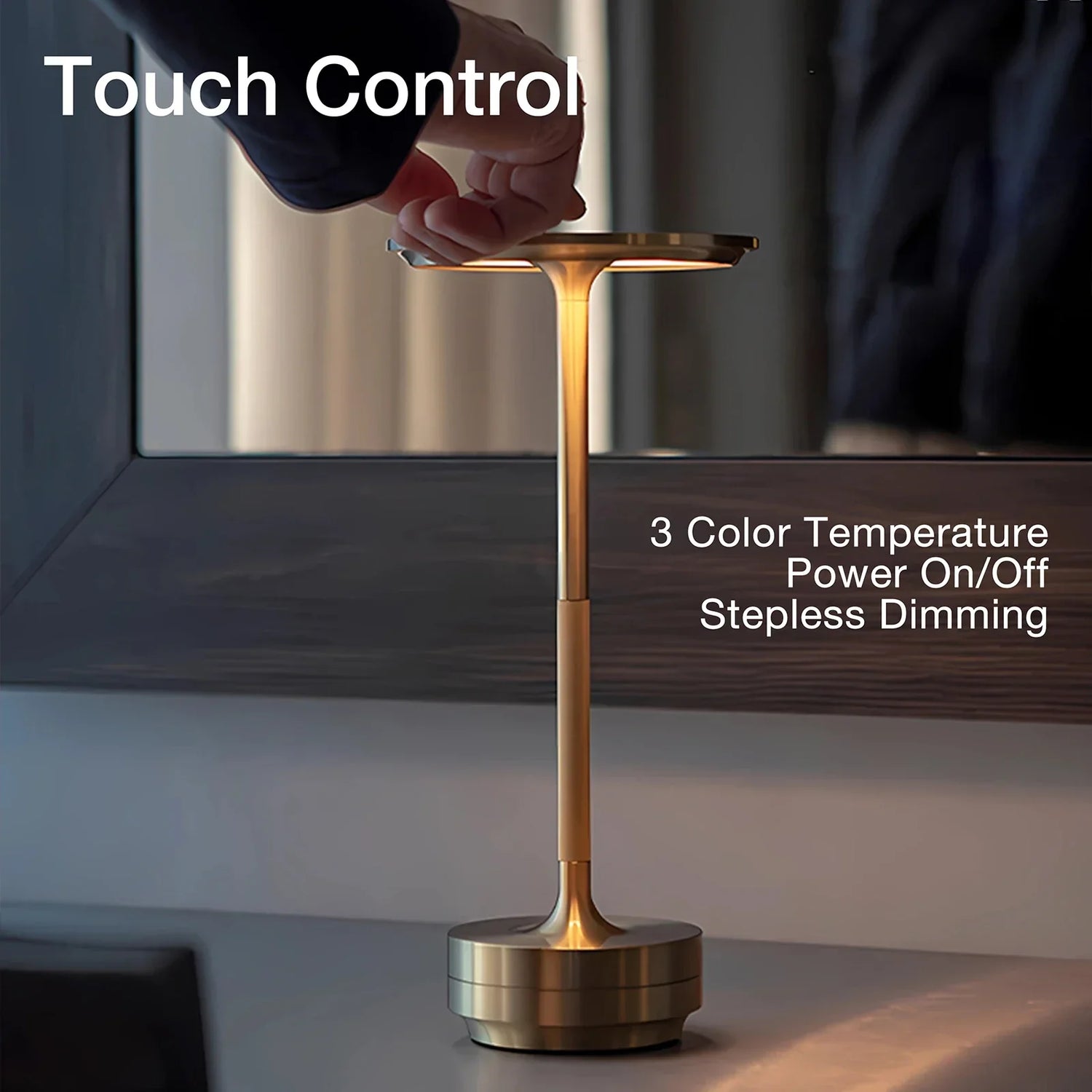 Aspen LED Rechargeable Table Lamp - shown in use