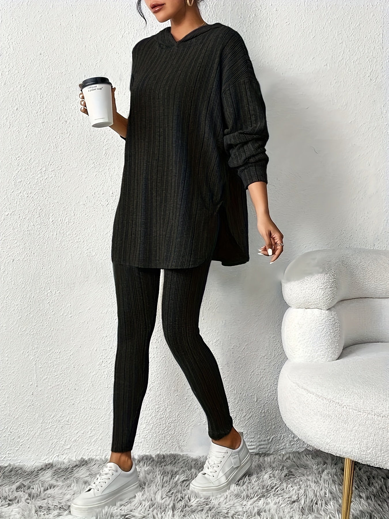 Sienna Women's Ribbed Knit Knit Lounge - styled view