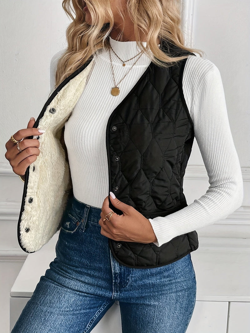 Rhea Women's Quilted Vest - full-length view