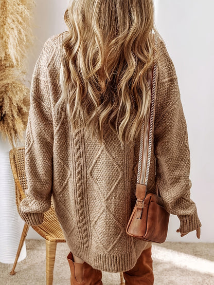 Violette Women's Cable Knit Sweater - styled view