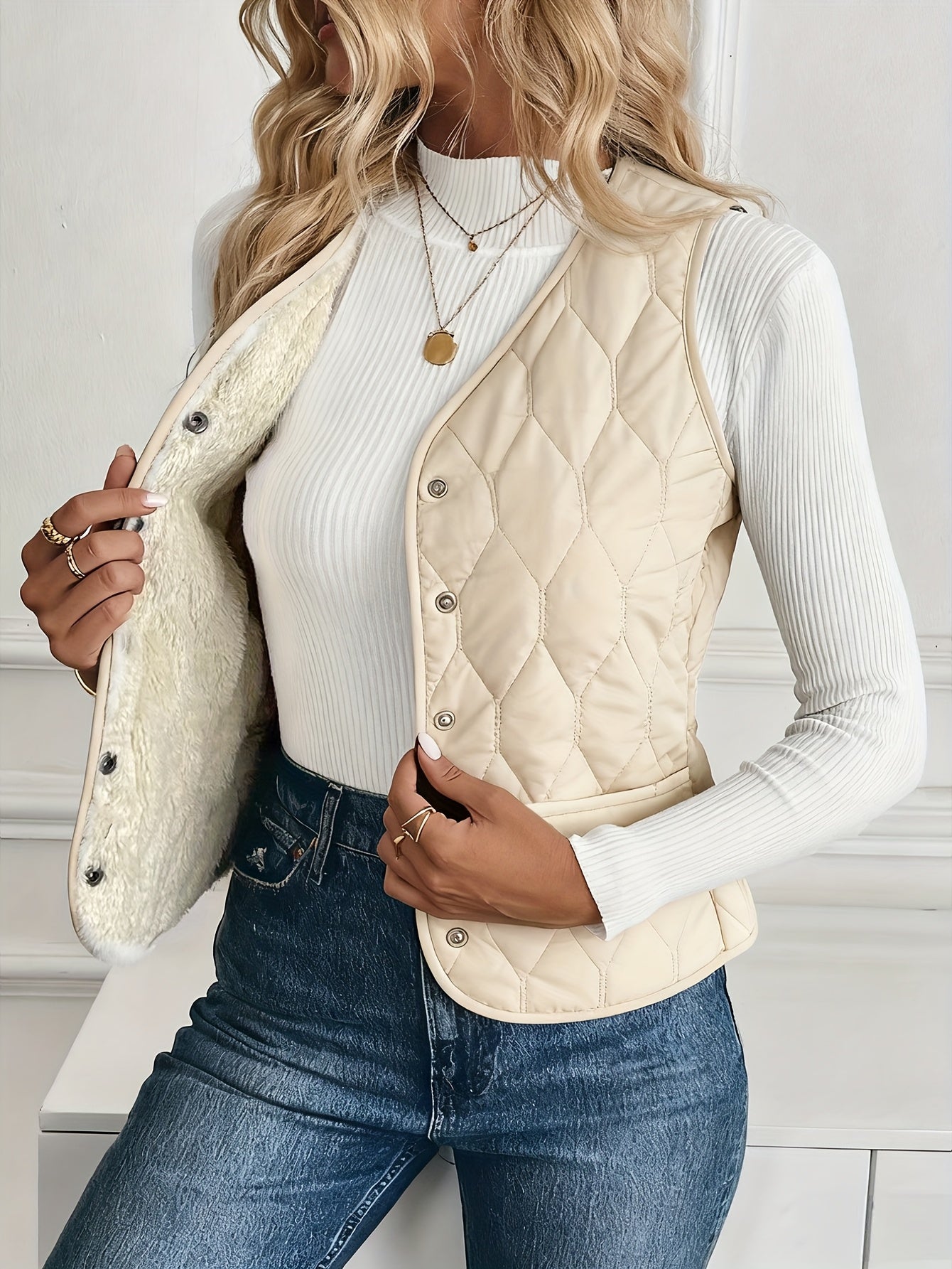 Rhea Women's Quilted Vest - front view