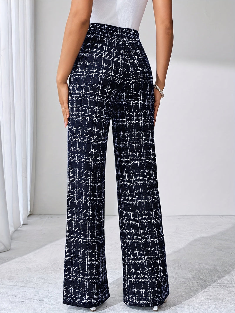 Nadia Women's Plaid Flare Pant - flat lay
