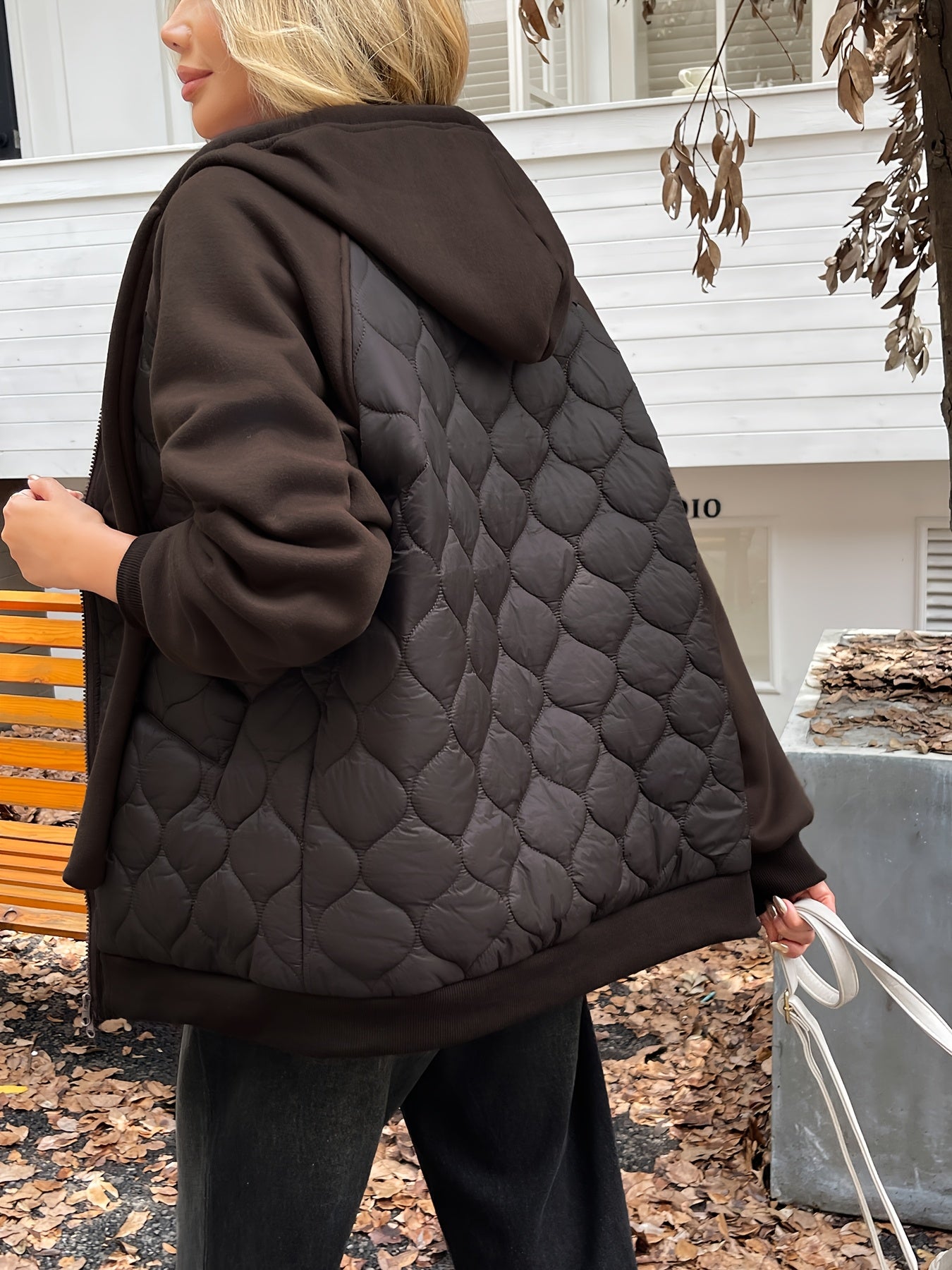 Mabel Women's Quilted Hoodie - full-length view