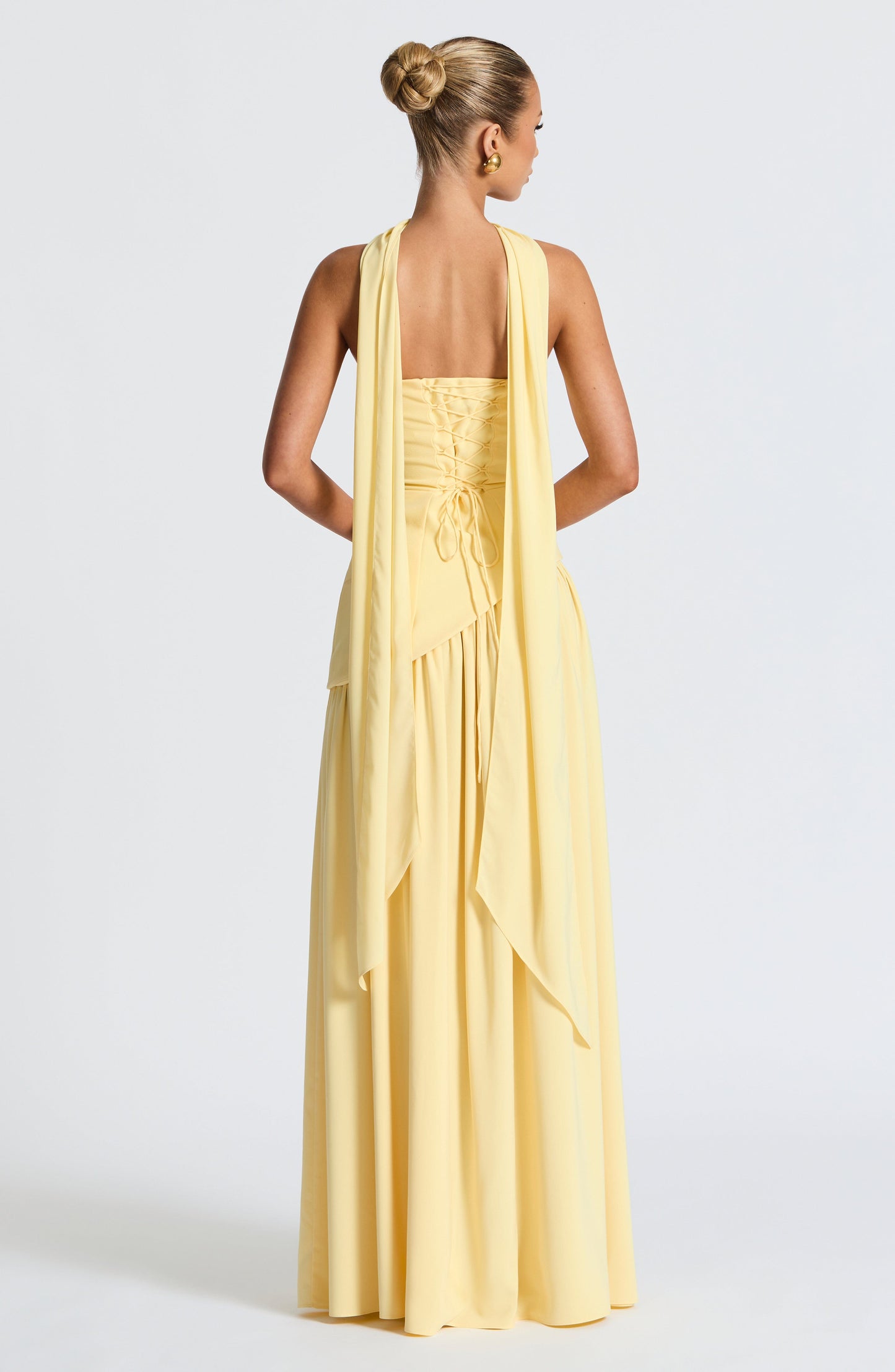 Vera Women's Asymmetric Maxi Dress - fabric and finish detail