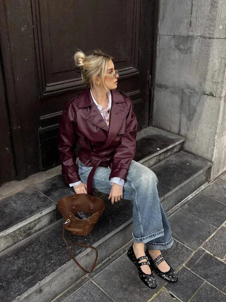 Ruby Women's Trench Coat - fabric and finish detail