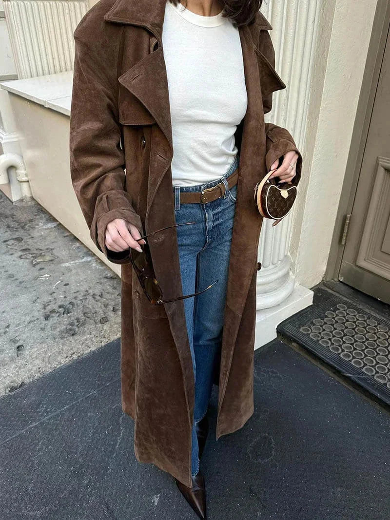 Lila Women's Trench Coat - fabric and finish detail