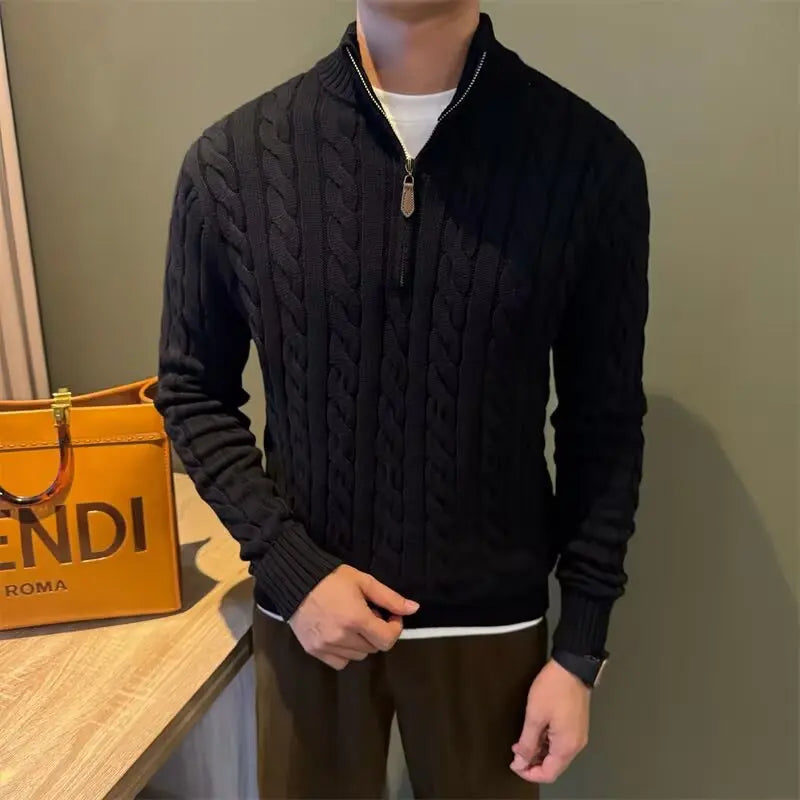 Casper Men's Cable Knit Sweater - styled view