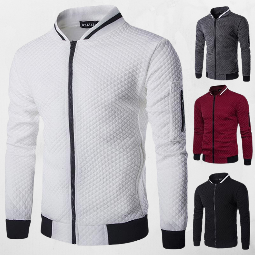 Arlo Men's Plaid Cardigan - flat lay