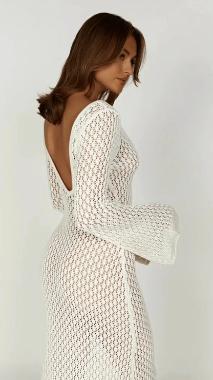 Kira Women's Crochet Maxi Dress - flat lay