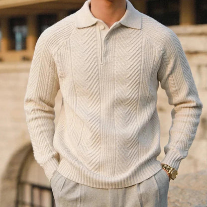 Ellis Men's Zip Polo - flat lay