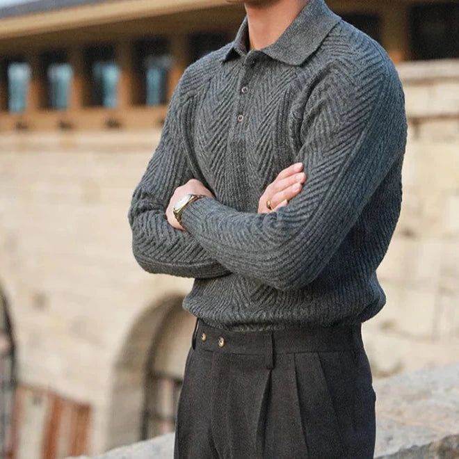 Ellis Men's Zip Polo - front view