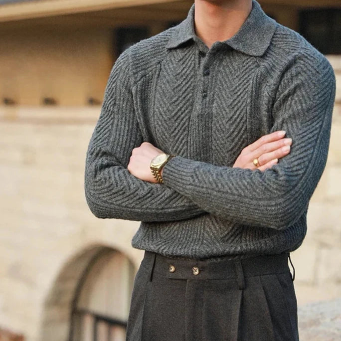 Ellis Men's Zip Polo - shown in use
