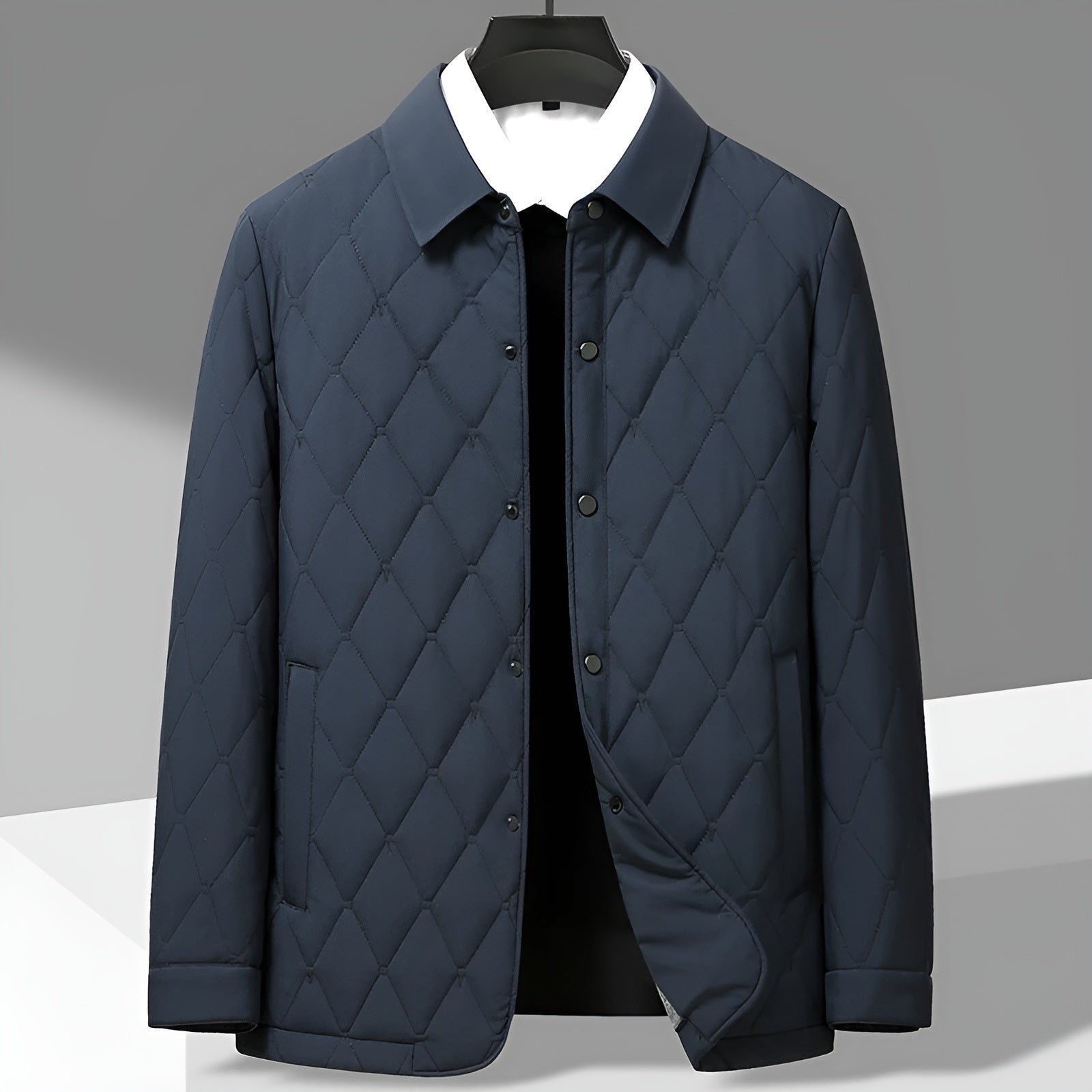 Ezra Men's Quilted Puffer Jacket - styled view