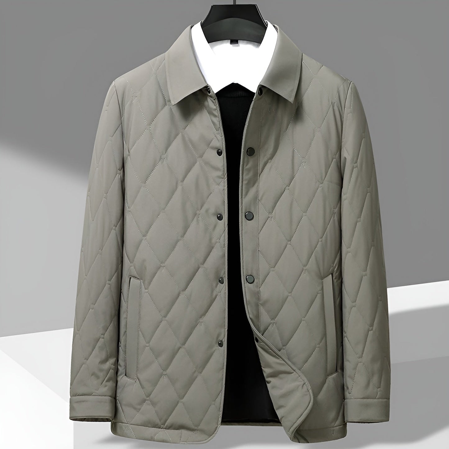 Ezra Men's Quilted Puffer Jacket - front view