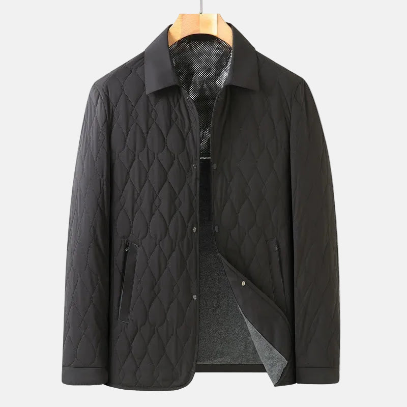 Ezra Men's Quilted Puffer Jacket - close-up detail