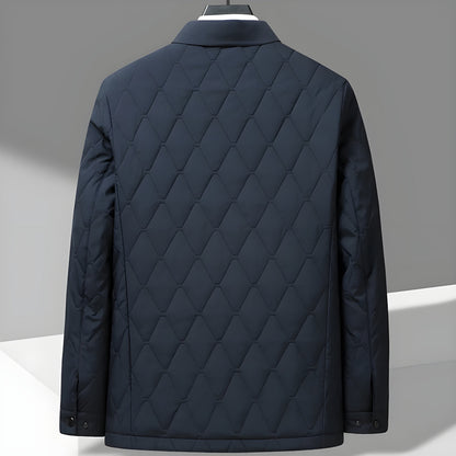 Ezra Men's Quilted Puffer Jacket - fabric and finish detail