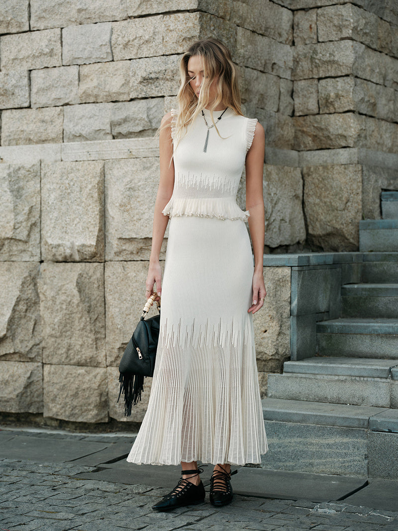 Wren Women's Pleated Skirt - fabric and finish detail